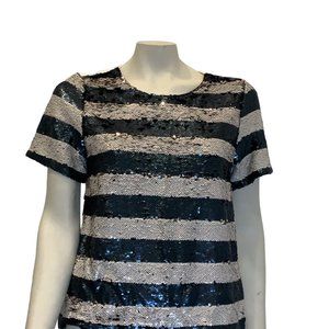 2 Toned Navy & Gold Sequin Shirt